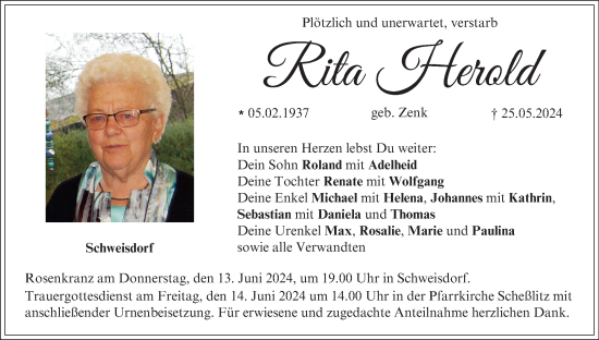 Anzeige von Rita Herold von MGO