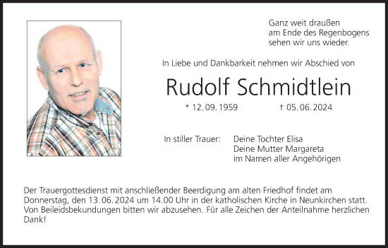 Anzeige von Rudolf Schmidtlein von MGO