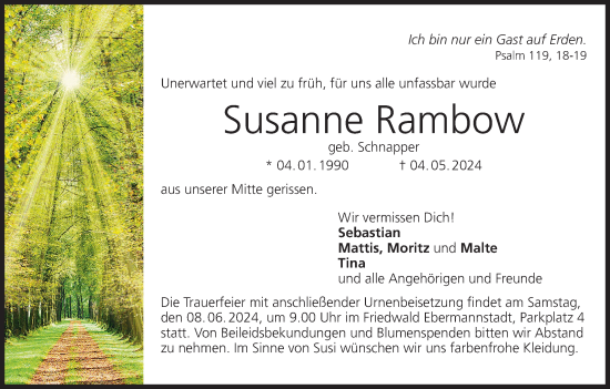 Anzeige von Susanne Rambow von MGO