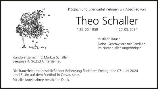 Anzeige von Theo Schalter von MGO