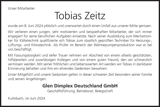Anzeige von Tobias Zeitz von MGO