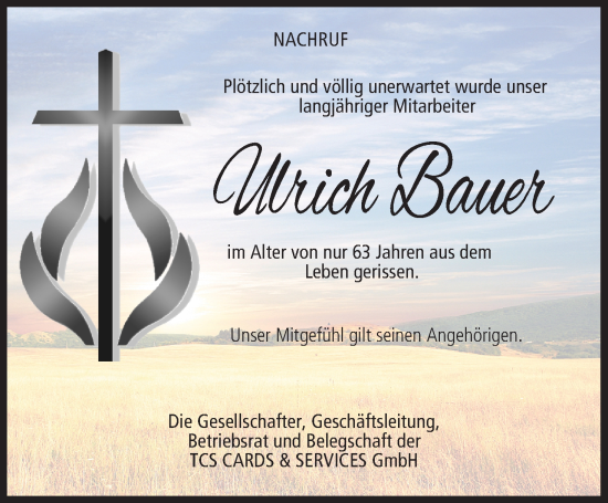 Anzeige von Ulrich Bauer von MGO
