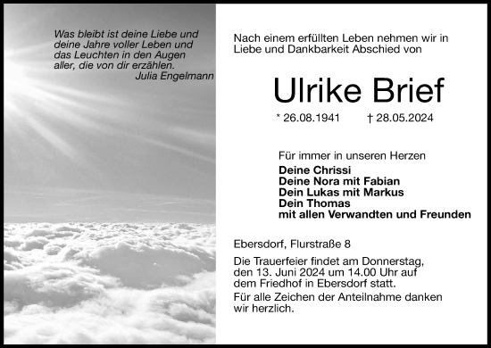 Anzeige von Ulrike Brief von MGO