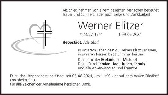 Anzeige von Werner Elitzer von MGO