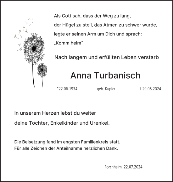 Anzeige von Anna Turbanisch von MGO