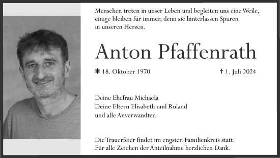 Anzeige von Anton Pfaffenrath von MGO