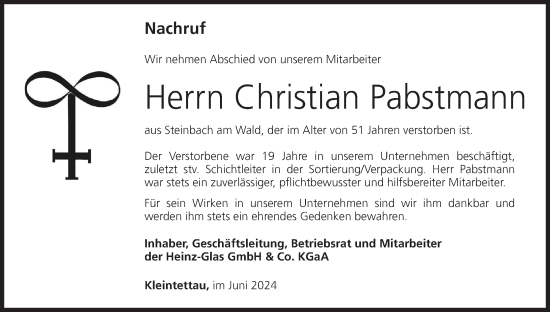 Anzeige von Christian Pabstmann von MGO