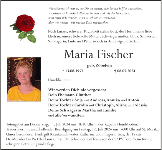 Anzeige von Maria Fischer von MGO