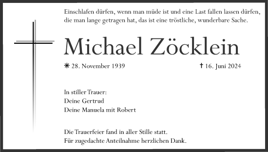 Anzeige von Michael Zöcklein von MGO