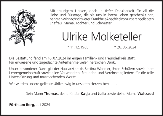 Anzeige von Ulrike Molketeller von MGO
