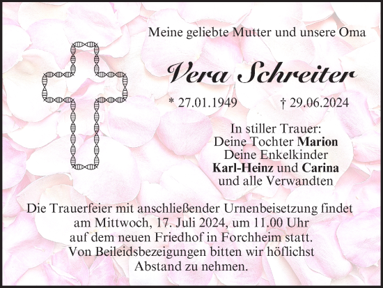 Anzeige von Vera Schreiter von MGO