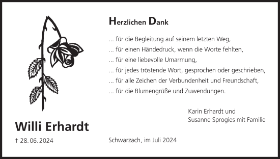 Anzeige von Willi Erhardt von MGO