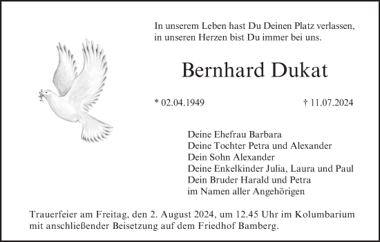 Anzeige von Bernhard Dukat von MGO
