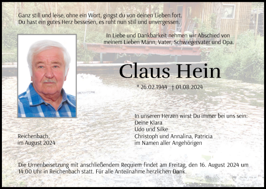 Anzeige von Claus Hein von MGO