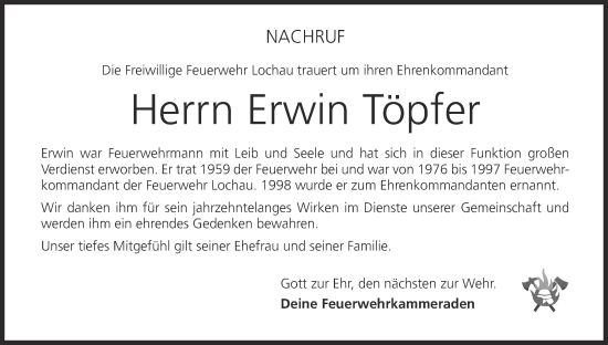 Anzeige von Erwin Töpfer von MGO