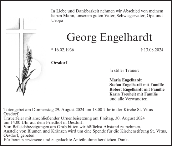 Anzeige von Georg Engelhardt von MGO