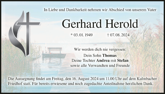 Anzeige von Gerhard Herold von MGO