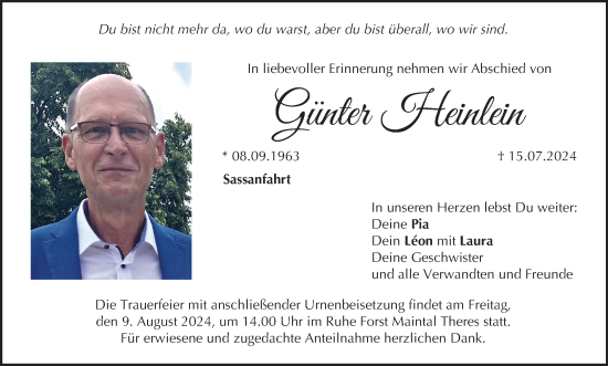 Anzeige von Günter Heinlein von MGO