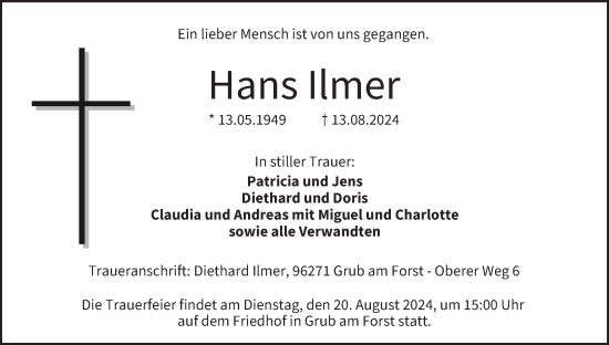 Anzeige von Hans Ilmer von MGO