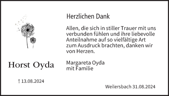 Anzeige von Horst Oyda von MGO