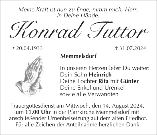 Anzeige von Konrad Tuttor von MGO