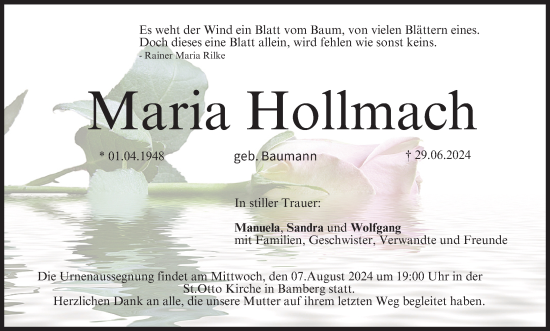 Anzeige von Maria Hollmach von MGO