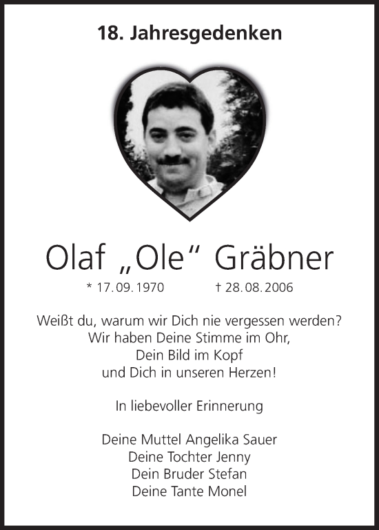 Anzeige von Olaf Gräbner von MGO