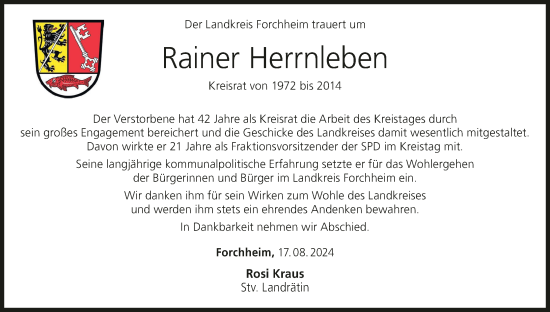 Anzeige von Rainer Herrnleben von MGO