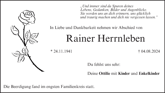 Anzeige von Rainer Herrnleben von MGO
