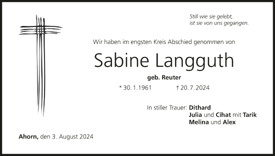 Anzeige von Sabine Langguth von MGO