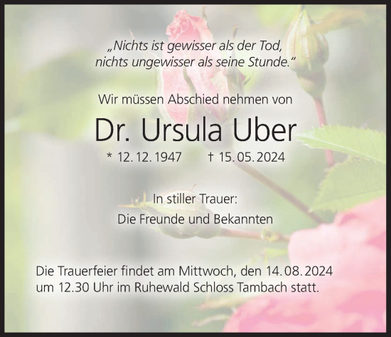 Anzeige von Ursula Uber von MGO