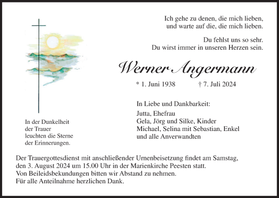 Anzeige von Werner Angermann von MGO