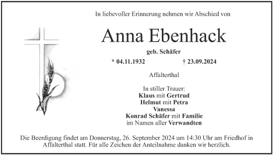 Anzeige von Anna Ebenhack von MGO