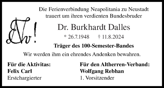 Anzeige von Burkhardt Dalles von MGO