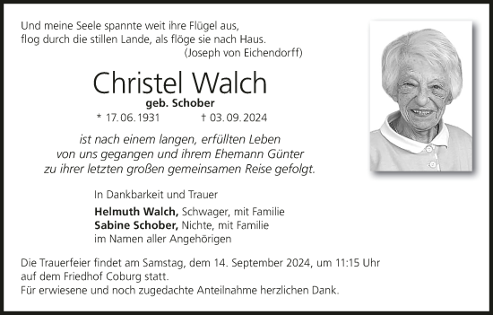 Anzeige von Christel Walch von MGO