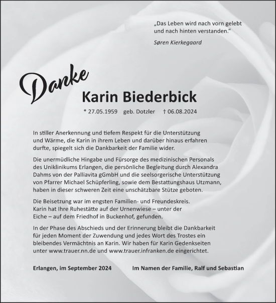 Anzeige von Karin Biederbick von MGO