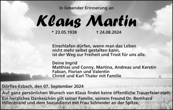 Anzeige von Klaus Martin von MGO