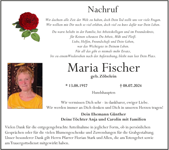 Anzeige von Maria Fischer von MGO