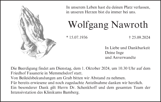 Anzeige von Wolfgang Nawroth von MGO
