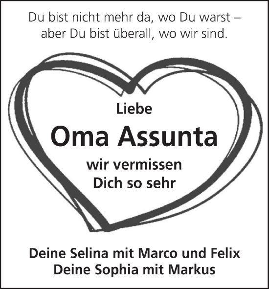 Anzeige von Assunta Marsching von MGO
