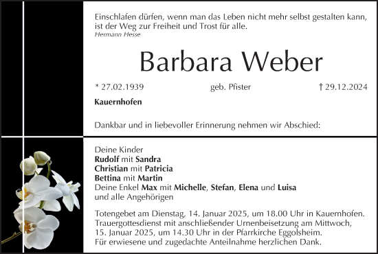 Anzeige von Barbara Weber von MGO