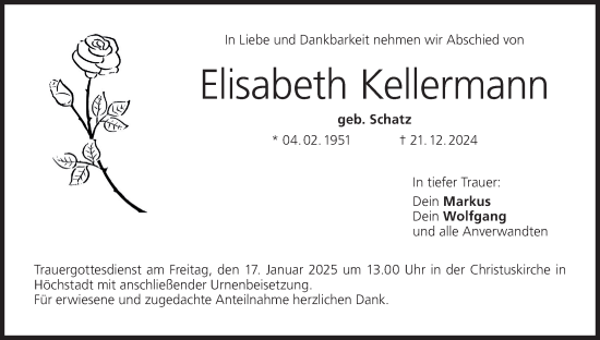 Anzeige von Elisabeth Kellermann von MGO