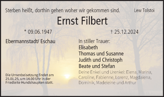 Anzeige von Ernst Filbert von MGO