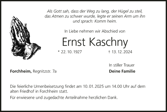 Anzeige von Ernst Kaschny von MGO