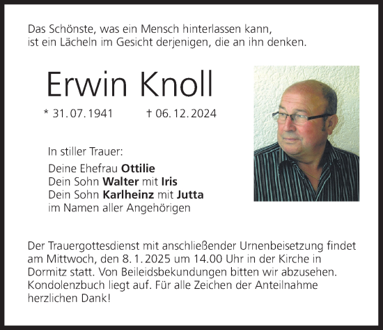 Anzeige von Erwin Knoll von MGO