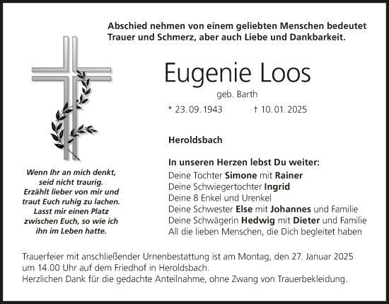 Anzeige von Eugenie Loos von MGO