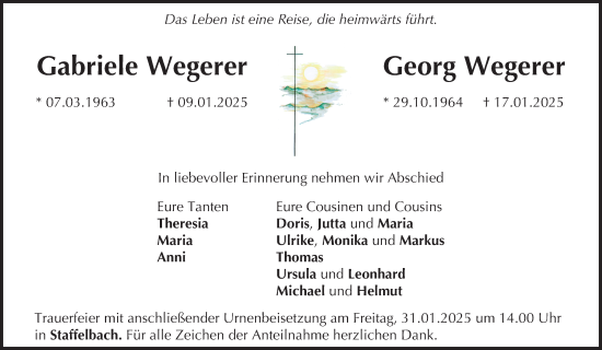 Anzeige von Gabriele Wegerer von MGO