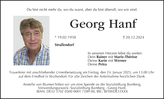 Anzeige von Georg Hanf von MGO