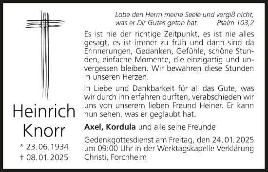 Anzeige von Heinrich Knorr von MGO