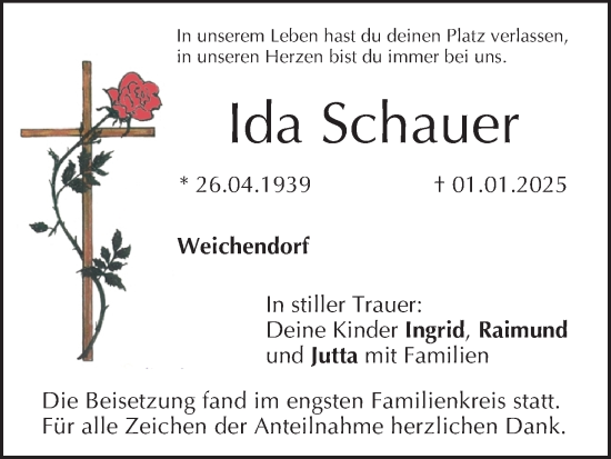 Anzeige von Ida Schauer von MGO